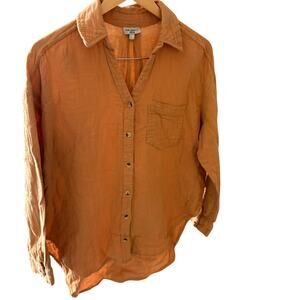 The Odells Long Sleeve Cotton Button Down Pocket Shirt Top Size Small